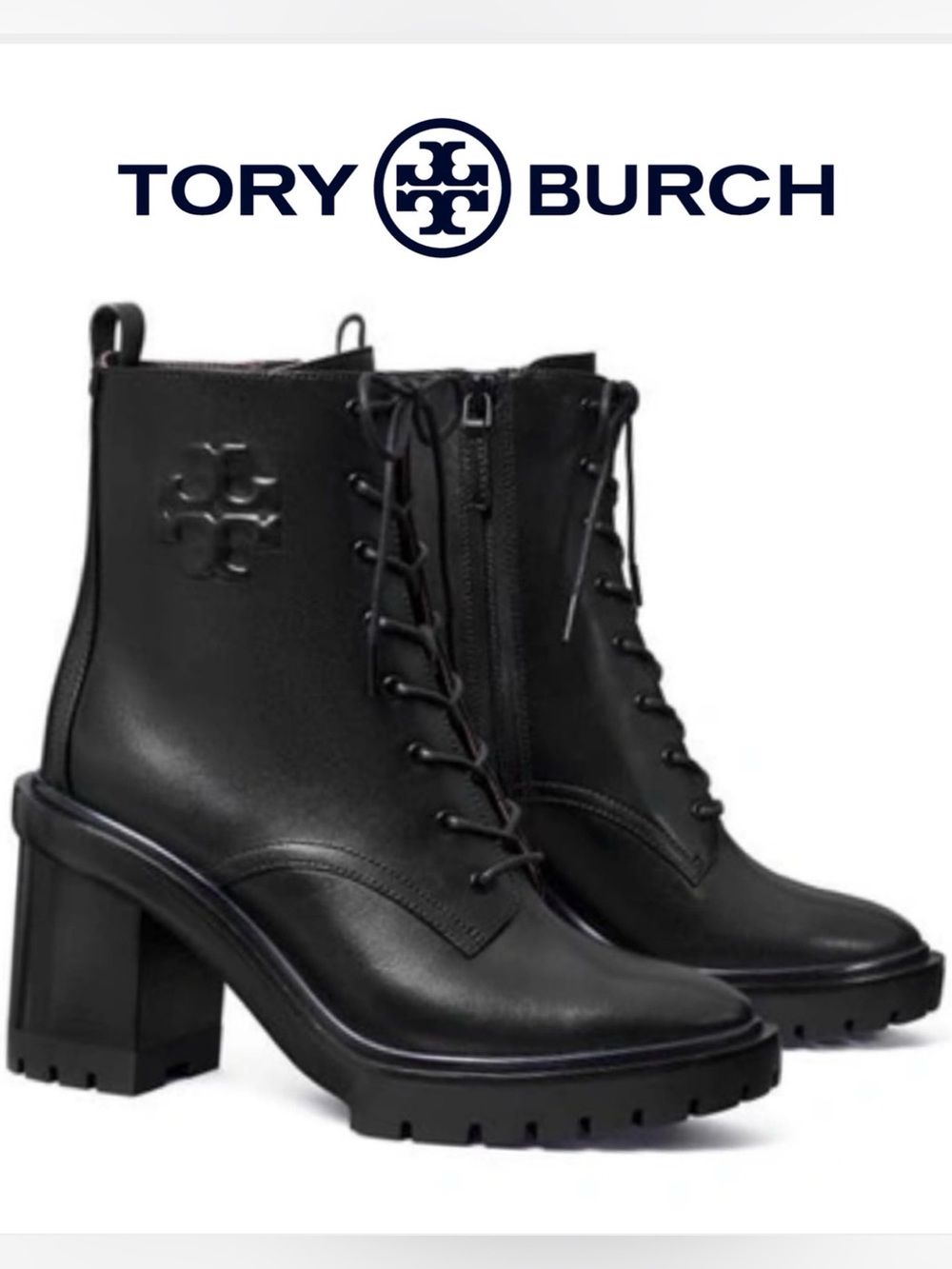 Tory Burch Double T Lug Ankle Boots 95mm